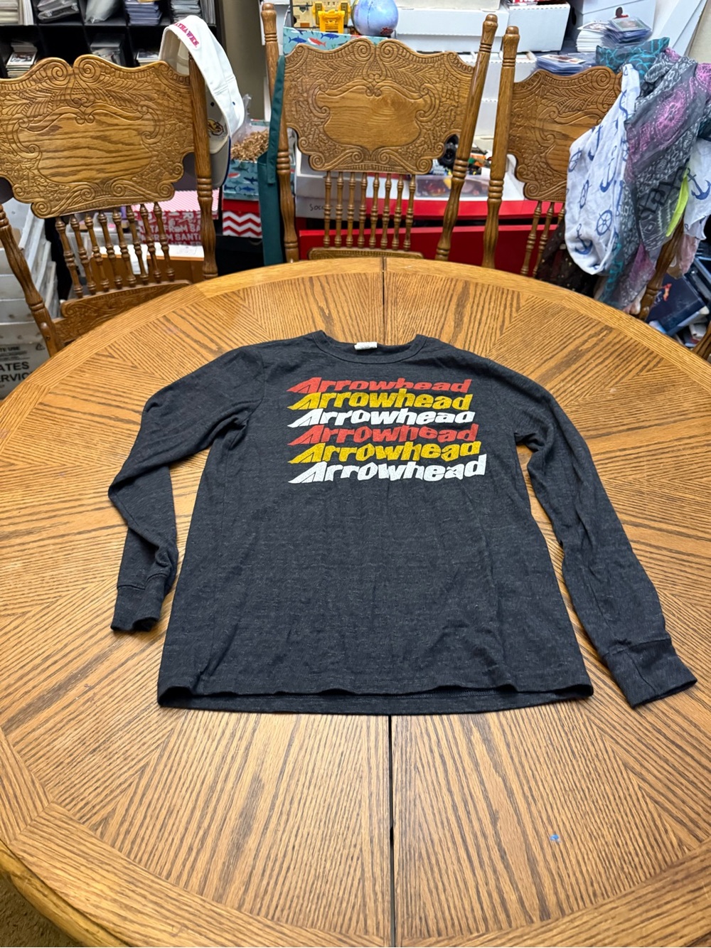 Charlie Hustle Arrowhead Logo Long-Sleeve Tee - Charcoal